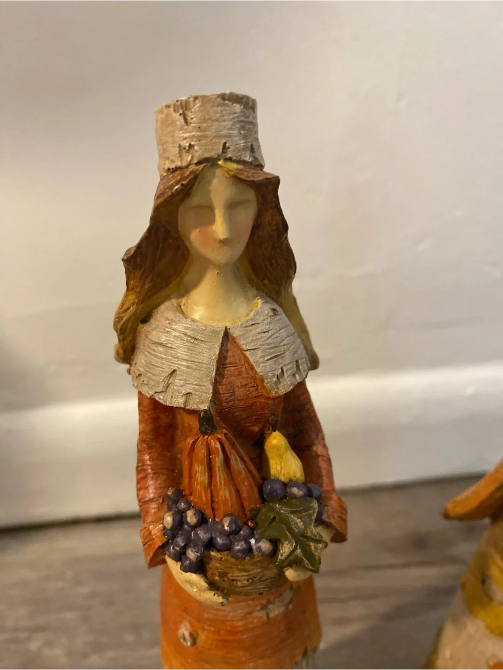 Ganz Thanksgiving Pilgrim Resin Statue Couple Set Of 2 Happy Harvest Give Thanks